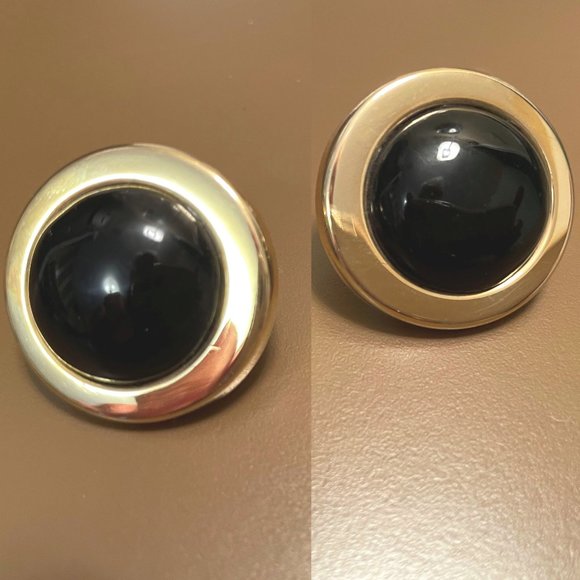 Jewelry - 14K GOLD AND ONYX EARRINGS with French Backs